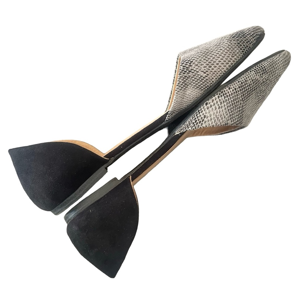 GAP Black Gray Snakeskin D’Orsay Flats Size 9 - Picture 6 of 8